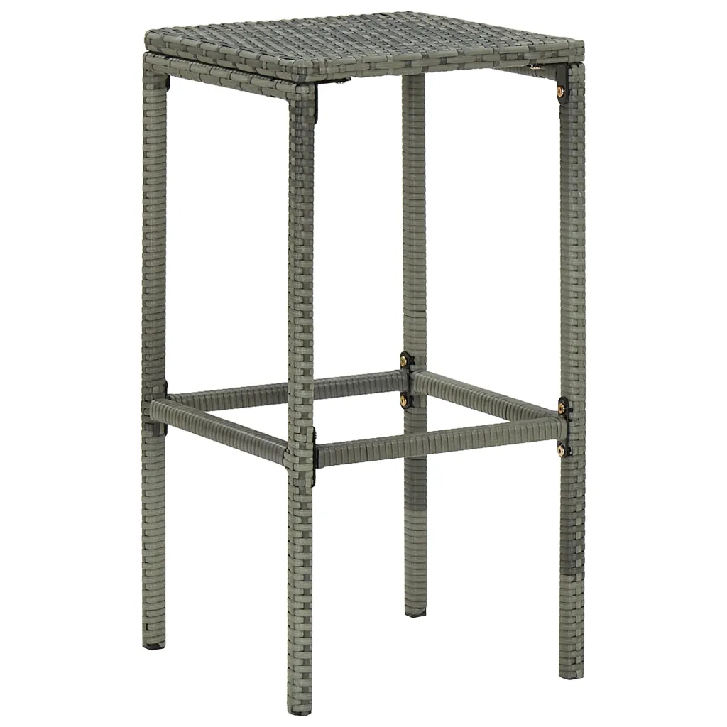 7-osaline aia baarikomplekt patjadega, hall polürotang, baarilaud 140,5 cm