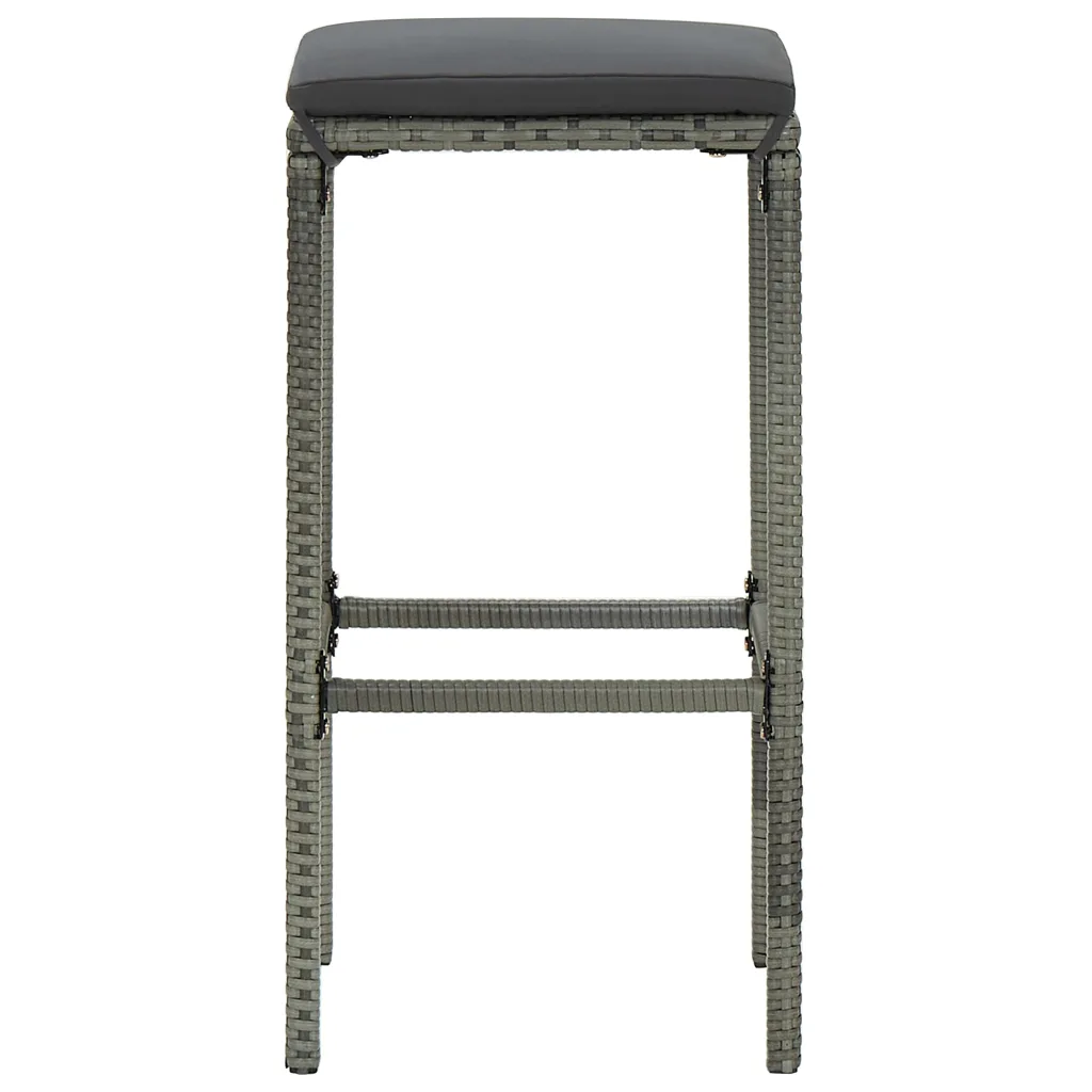 7-osaline aia baarikomplekt patjadega, hall polürotang, baarilaud 140,5 cm