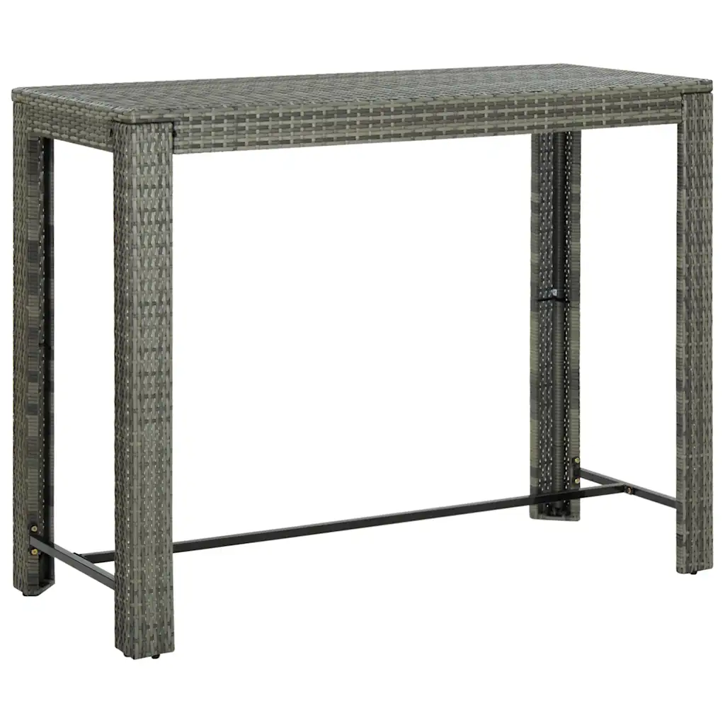 7-osaline aia baarikomplekt patjadega, hall polürotang, baarilaud 140,5 cm