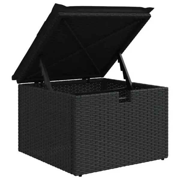 Aia diivanikomplekt patjade ja panipaigaga, 5-osaline, must polürotang, 231 x 117 x 85 cm – 11