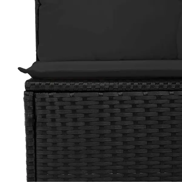Aia diivanikomplekt patjade ja panipaigaga, 5-osaline, must polürotang, 231 x 117 x 85 cm – 8