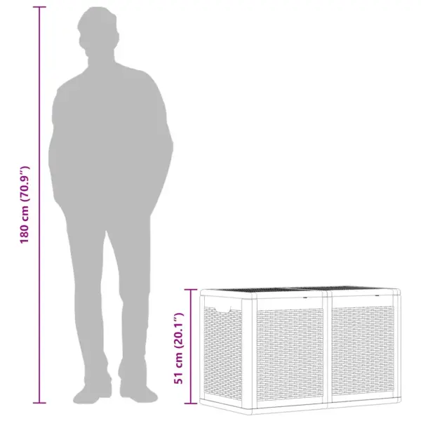 Aia hoiukast patjadele, 180 l, must, rotangi välimusega PP, 80,5 x 44 x 51 cm – 11
