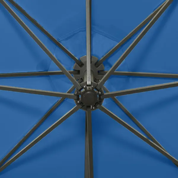 Konsooljalaga aia päikesevari LED-valgustitega, taevasinine, 300 cm – 8