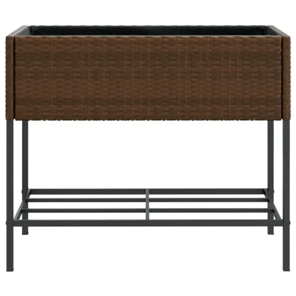 Aia taimekastid riiuliga, 2 tk, pruun polürotang, 90 x 40 x 75 cm – 6