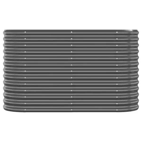 Ovaalne aia taimelava galvaniseeritud terasest, antratsiithall, 114 x 40 x 68 cm – 3