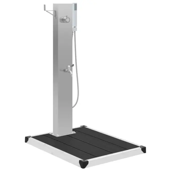 Aiaduši paneel WPC alusega, harjatud roostevaba teras, hall/hõbedane, 110 cm – 2