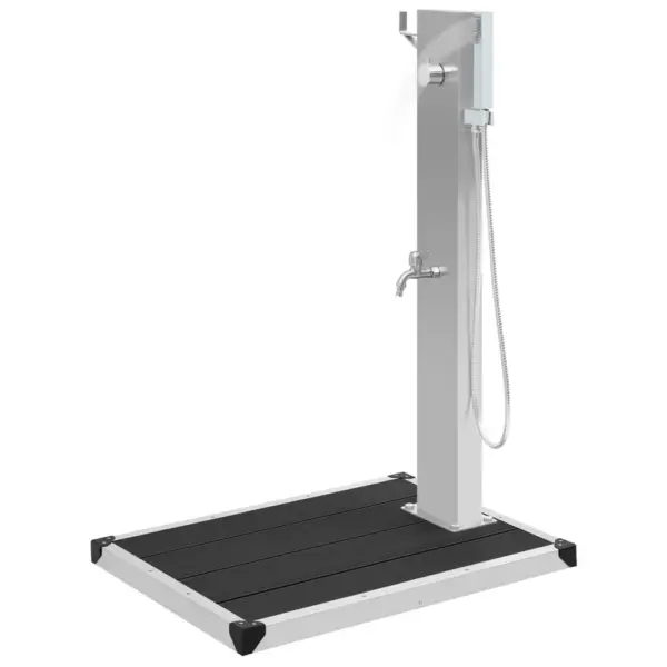 Aiaduši paneel WPC alusega, harjatud roostevaba teras, hall/hõbedane, 110 cm – 4