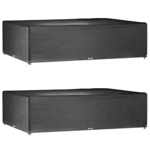 Ristkülikukujulised aiamööblikatted, 2 tk, must PE, 300 x 200 x 75 cm, 16 aasaga
