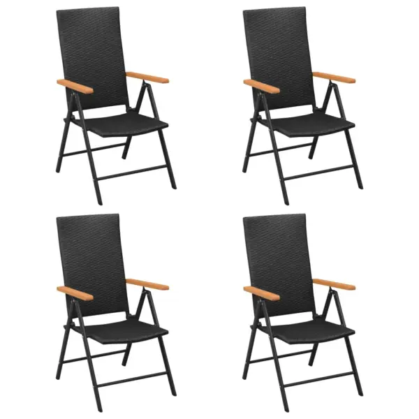 5-osaline aiamööbli komplekt reguleeritavate toolidega, must ja pruun, laud 150 x 90 cm – 3