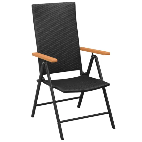 5-osaline aiamööbli komplekt reguleeritavate toolidega, must ja pruun, laud 150 x 90 cm – 4