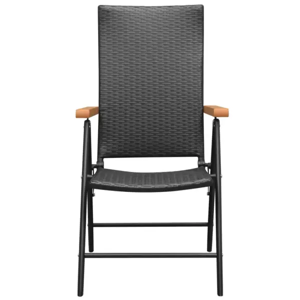 5-osaline aiamööbli komplekt reguleeritavate toolidega, must ja pruun, laud 150 x 90 cm – 5
