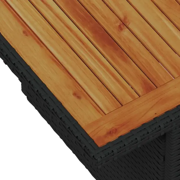 7-osaline modulaarne aiamööbli komplekt hoiufunktsiooniga istmetega, polürotang ja teras, must ja kreem, laud 100 x 55 x 73 cm – 8