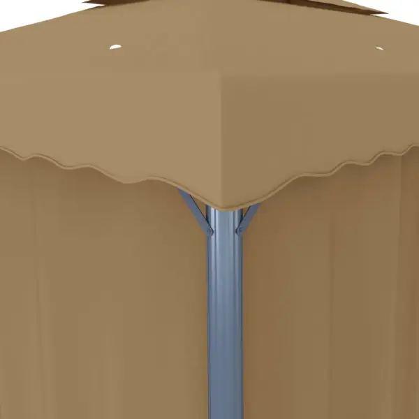 Aiapaviljon kardinatega, 4 x 3 m, hallikaspruun, alumiinium ja teras – 6