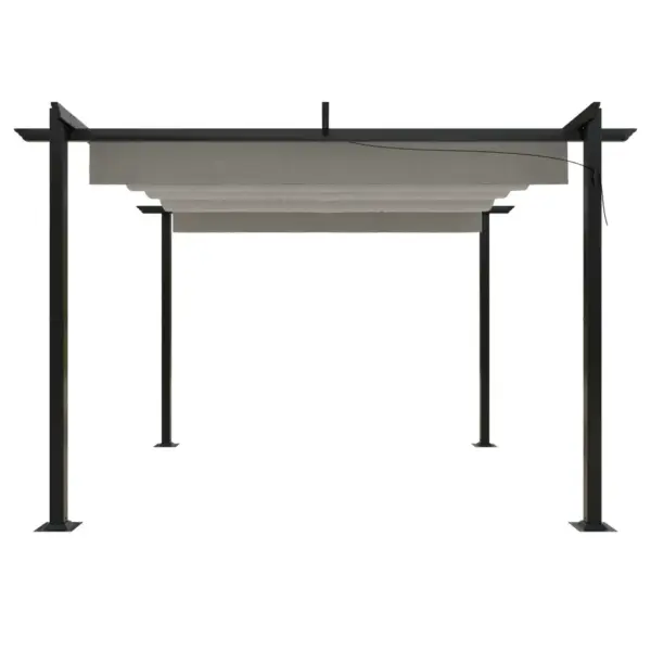 Aiapaviljon sissetõmmatava katusega, 3 x 3 m, kreemjasvalge, terasraam – 4