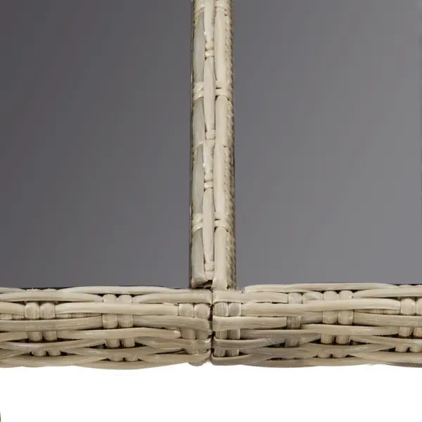 Aiasöögilaud klaasplaadiga, pruun/must polürotang, 200 x 100 x 74 cm – 4