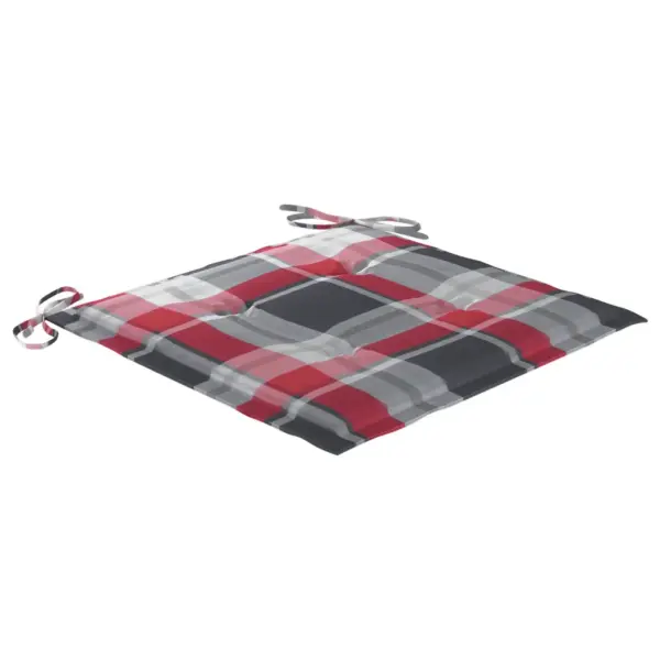 Aiasöögitoolid istmepatjadega, 3 tk, akaatsiapuit, punase ruudumustriga, 59 x 59 x 87 cm – 5