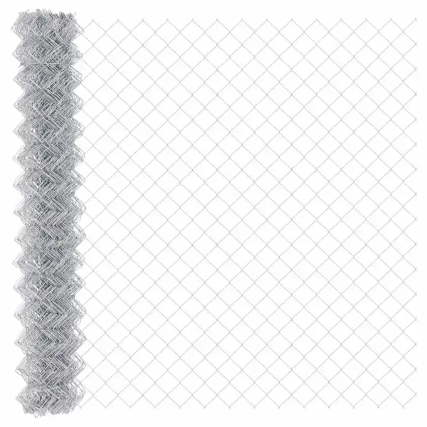 Aiavõrgu ja postide komplekt, hõbedane teras, 10 x 1,6 m, 60 x 60 mm silmaga – 8