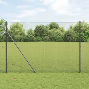 Aiavõrgu ja postide komplekt, hall, 25 x 1,5 m, 16 x 16 mm võrk, teras ja PVC, 26 posti