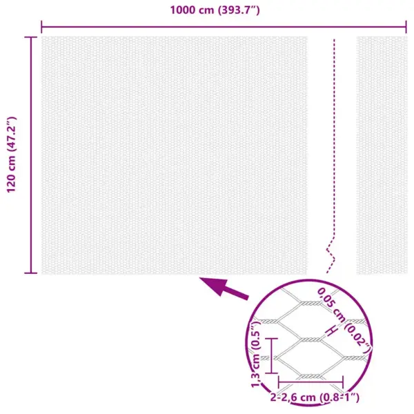 Terasest aiavõrgu komplekt postidega, hõbedane, 1,2 x 10 m – 13