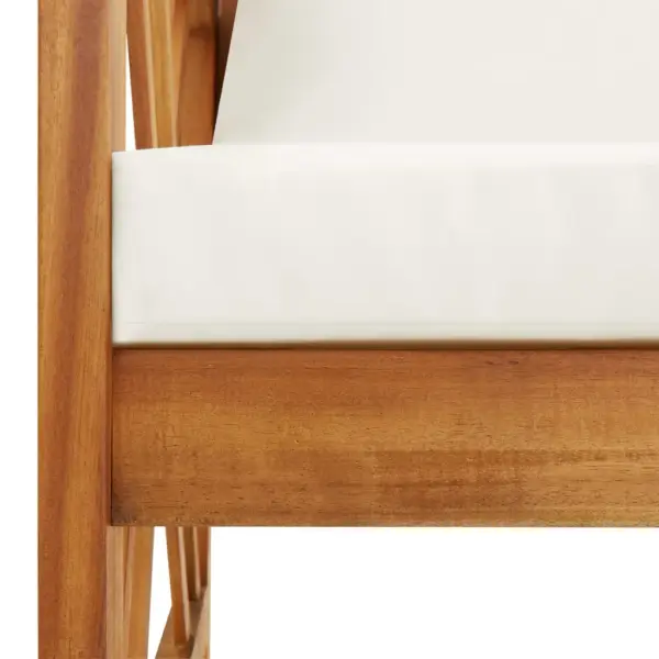 3-osaline akaatsiapuidust aiadiivanikomplekt kreemjasvalgete patjadega, 2 pinki ja kohvilaud – 7