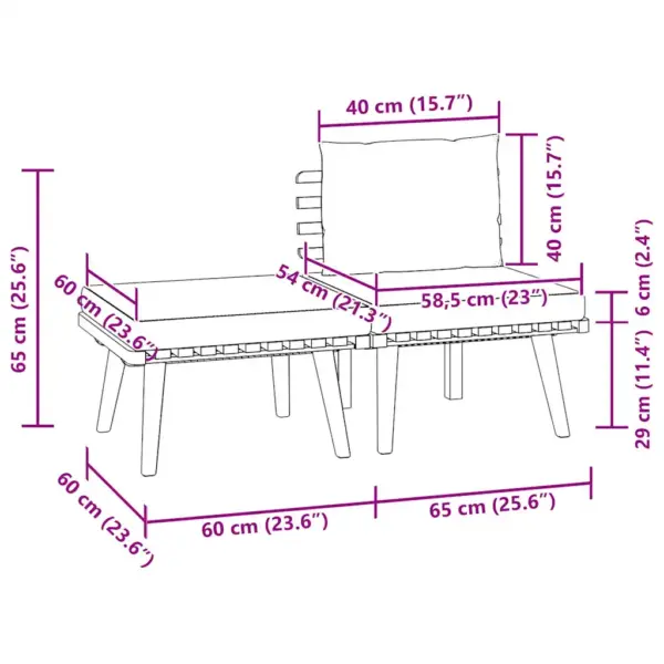 3-osaline akaatsiapuidust aiadiivanikomplekt patjadega, tumehall/valge – 8