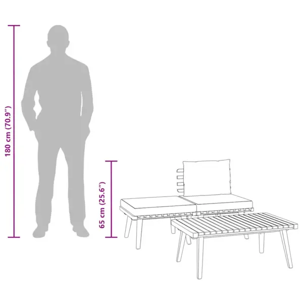 3-osaline akaatsiapuidust aiadiivanikomplekt patjadega, tumehall/valge – 10