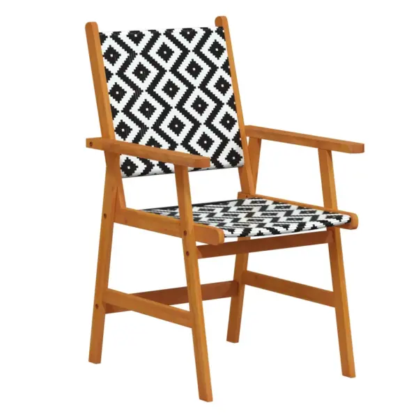 3-osaline akaatsiapuidust aiamööbli komplekt polürotangist istmetega, laud 88 x 88 x 74 cm, pruun – 5