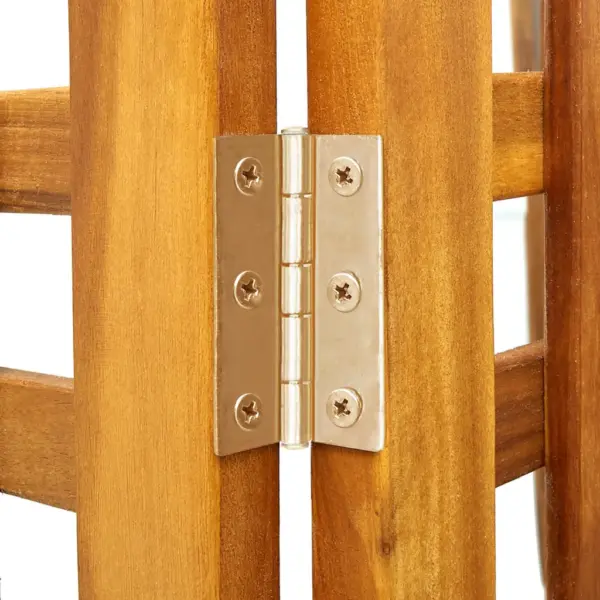 4-paneeliline kokkupandav akaatsiapuidust sirm, pruun, 161 x 170 cm – 6