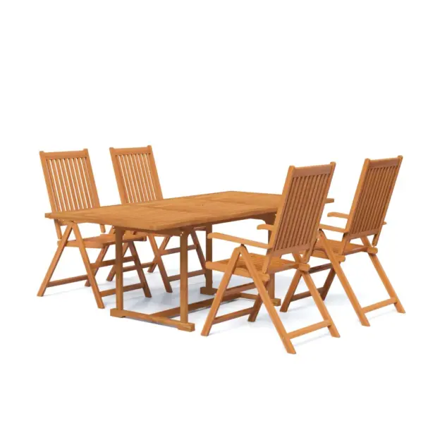 5-osaline akaatsiapuidust aiamööbli komplekt pikendatava lauaga, pruun, laud 150–200 x 100 cm – 2