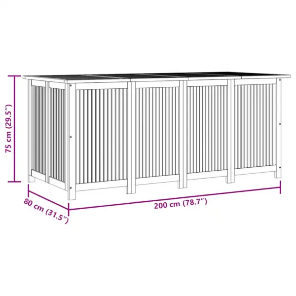 Aia hoiukast akaatsiapuidust, 200 x 80 x 75 cm, pruun, veekindla sisekotiga – 11