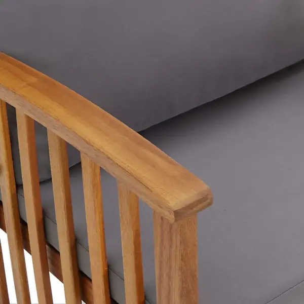 2-osaline akaatsiapuidust aiadiivanikomplekt patjadega, tumehall – 6