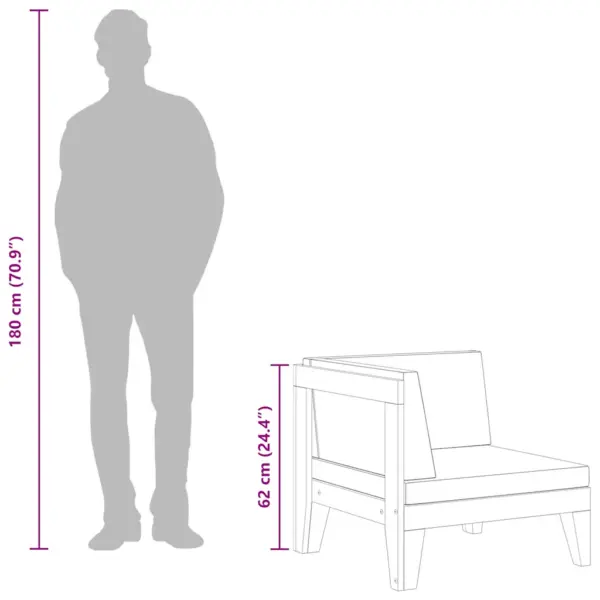 2-osaline akaatsiapuidust aiamööbli komplekt patjadega, nurgadiivan ja diivanilaud, tumehallid padjad, nurgadiivan ja laud 68,5 x 68,5 cm – 8
