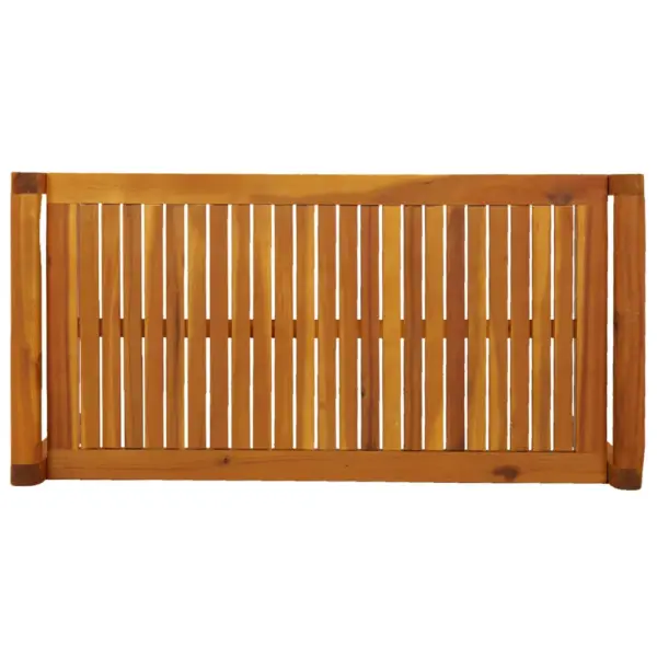 2-osaline akaatsiapuidust aiamööbli komplekt kohvilaua ja pingiga, kreemjasvalgete patjadega, laud 100 x 50 x 50 cm – 7