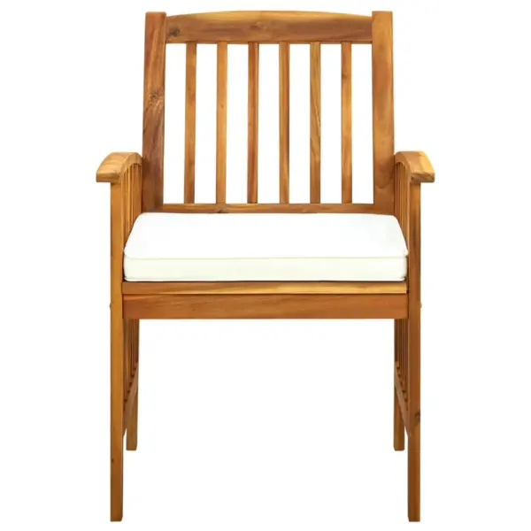 7-osaline akaatsiapuidust aiamööbli komplekt istmepatjadega, kreemvalge, laud 215 x 90 cm – 6
