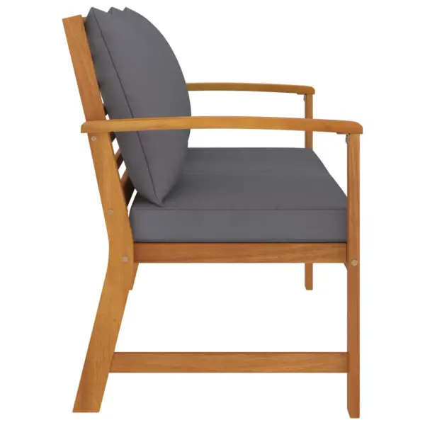 Akaatsiapuidust aiapink tumehallide patjadega, 120 cm – 3