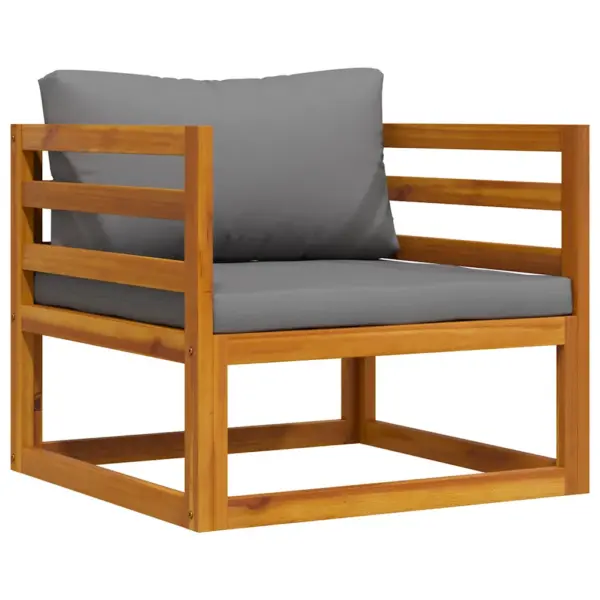 Akaatsiapuidust aiatool tumehallide patjadega, 72 x 72 x 60 cm – 2