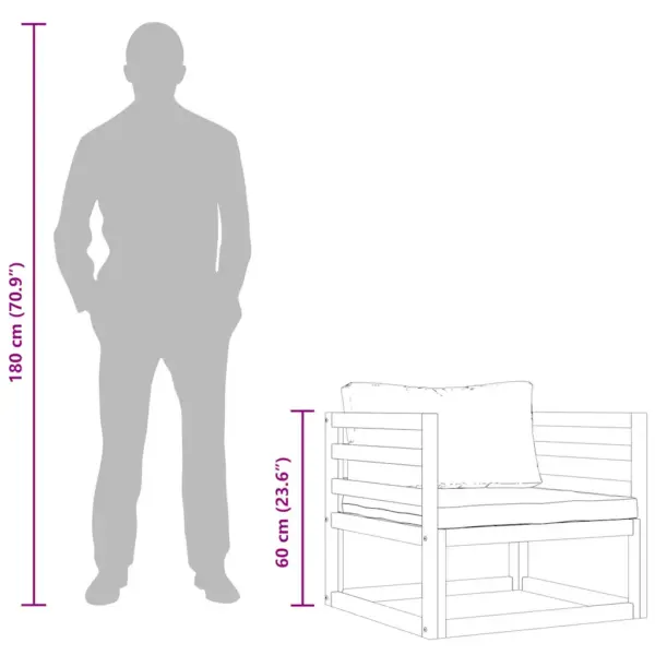 Akaatsiapuidust aiatool tumehallide patjadega, 72 x 72 x 60 cm – 9