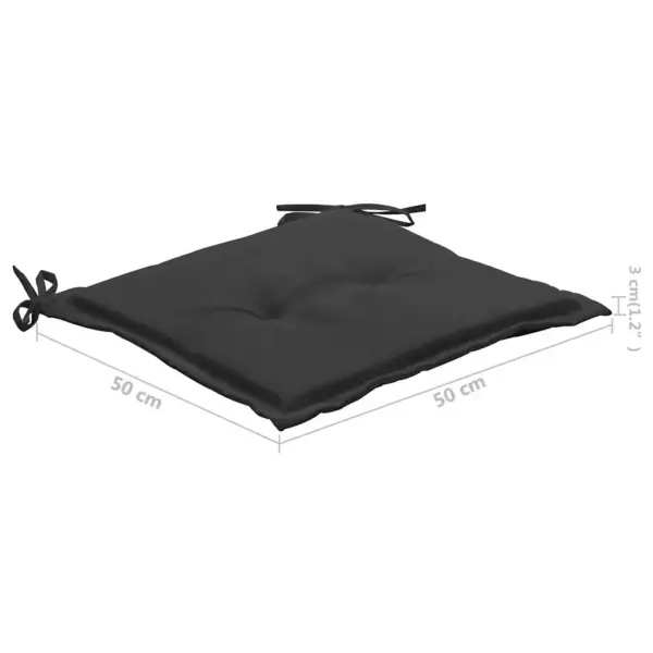 Akaatsiapuidust aiatoolid patjadega, 4 tk, mustad istmepadjad – 11