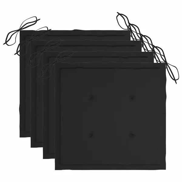 Akaatsiapuidust aiatoolid patjadega, 4 tk, mustad istmepadjad – 7