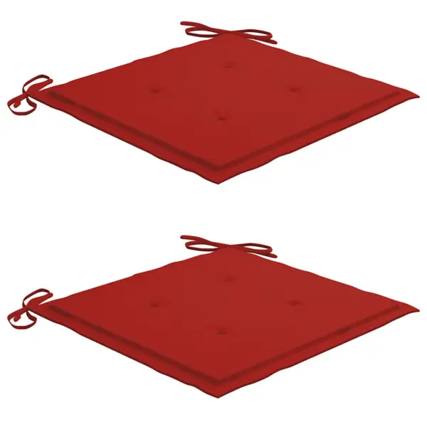 Akaatsiapuidust aiatoolid käetugedega, punaste patjadega, 2 tk, 61 x 57 x 92 cm – 7