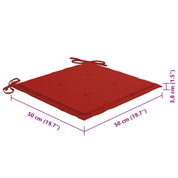 Hallid akaatsiapuidust aiatoolid punaste patjadega, 8 tk, 61 x 57 x 92 cm – 8