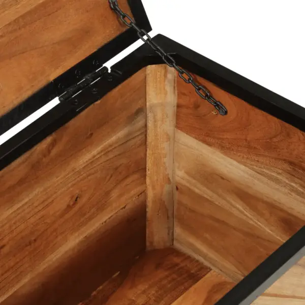 Akaatsiapuidust hoiukast musta rauast raamiga, 60 x 30 x 30 cm – 7