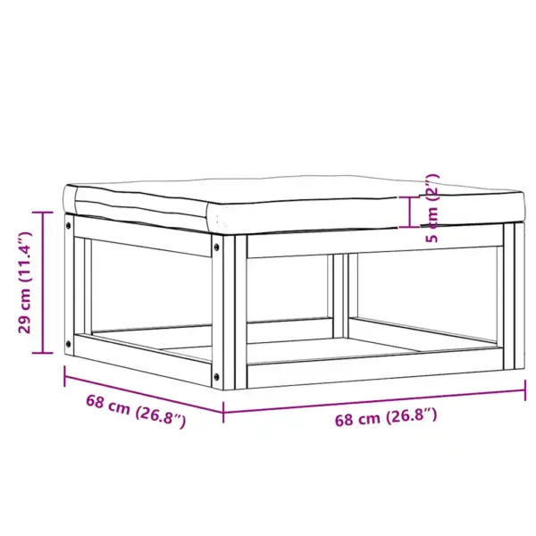 Akaatsiapuidust jalapink tumehalli istmepadja ja õliviimistlusega, 68 x 68 x 29 cm – 9
