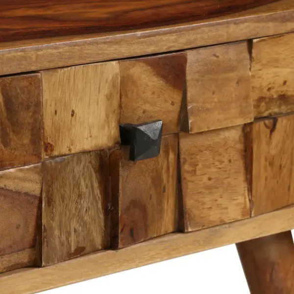 Akaatsiapuidust kohvilaud meeviimistlusega, riiuli ja sahtliga, 110 x 50 x 37 cm – 5