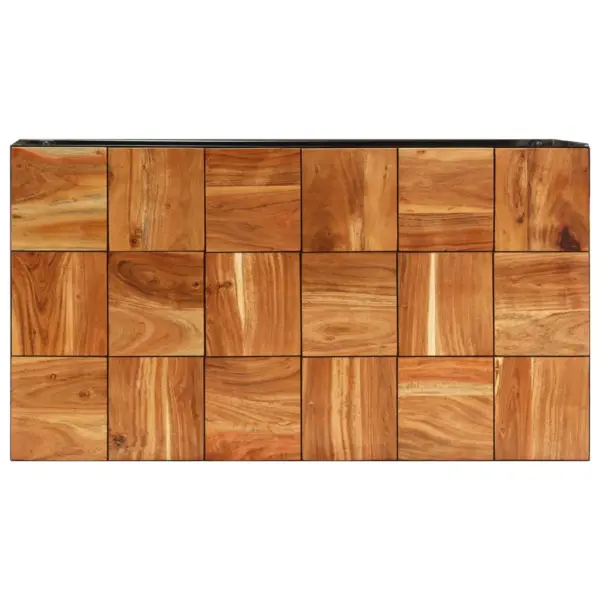 Kohvilaud akaatsiapuidust lauaplaadi ja terasraamiga, pruun/must, 110 x 60 x 40 cm – 4