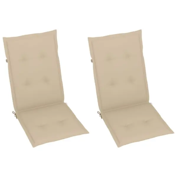 Kokkupandavad reguleeritava seljatoega aiatoolid patjadega, 2 tk, akaatsiapuit, beež – 6