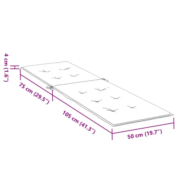 Kokkupandav akaatsiapuidust lamamistool jalatoe ja punase istmepadja, 3-asendiline, 167 x 56 x 75 cm – 11