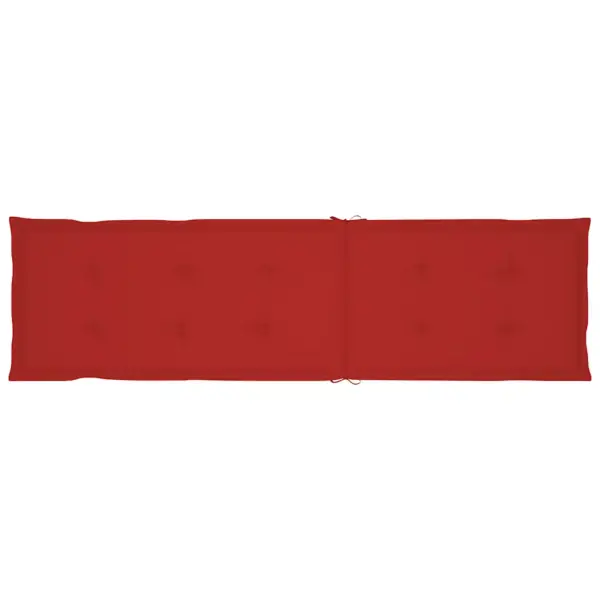 Kokkupandav akaatsiapuidust lamamistool jalatoe ja punase istmepadja, 3-asendiline, 167 x 56 x 75 cm – 8