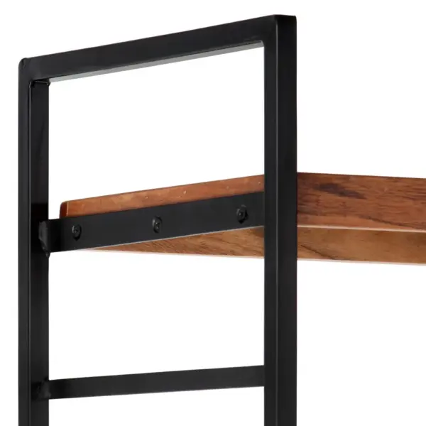 Industriaalstiilis akaatsiapuidust raamaturiiul kapiga, 3 riiulit, 80 x 30 x 180 cm – 6