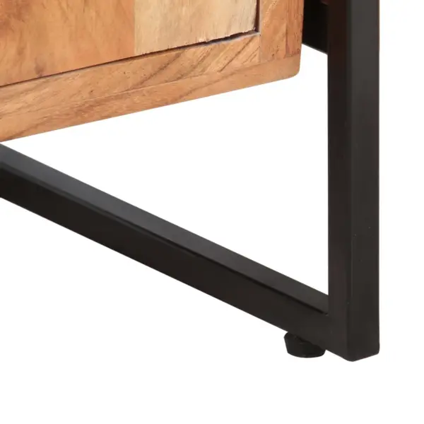 Industriaalstiilis akaatsiapuidust raamaturiiul kapiga, 3 riiulit, 80 x 30 x 180 cm – 8